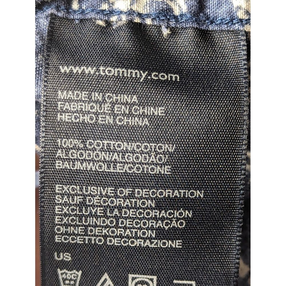 Tommy Hilfiger Button Down Short Sleeve Cotton Shirt‎ Large Blue Floral Hawaiian - Picture 5 of 5
